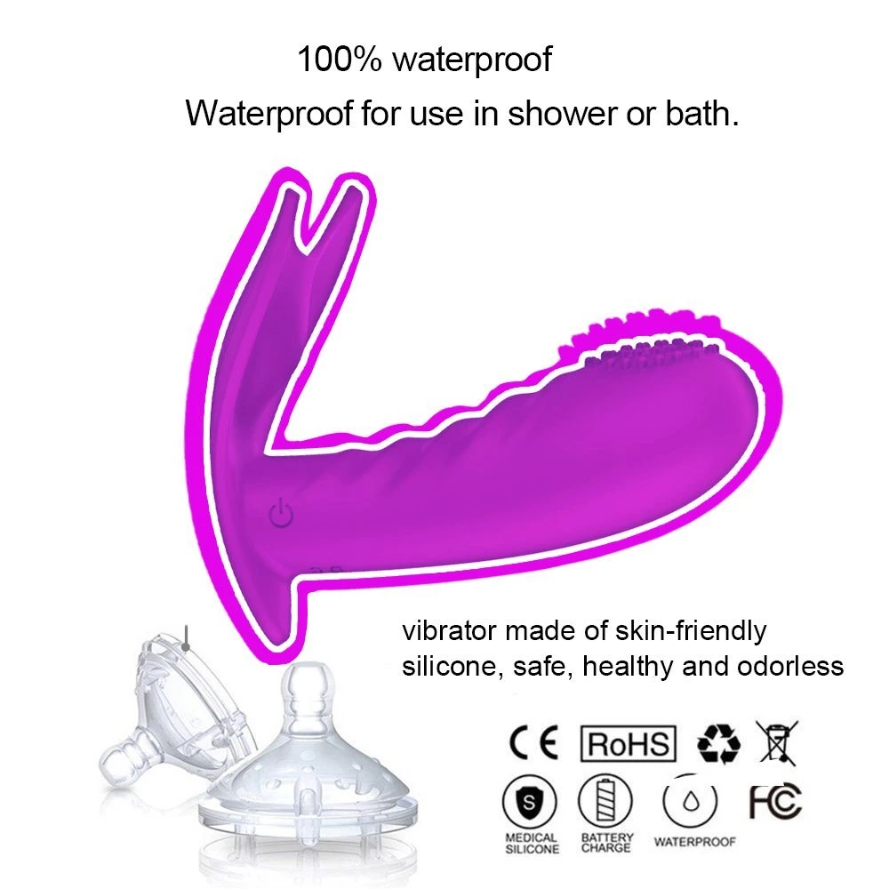 Silicone 7-Frequency Wireless Remote Control Wearable Butterfly Female Massage Masturbator Adult Products OEM